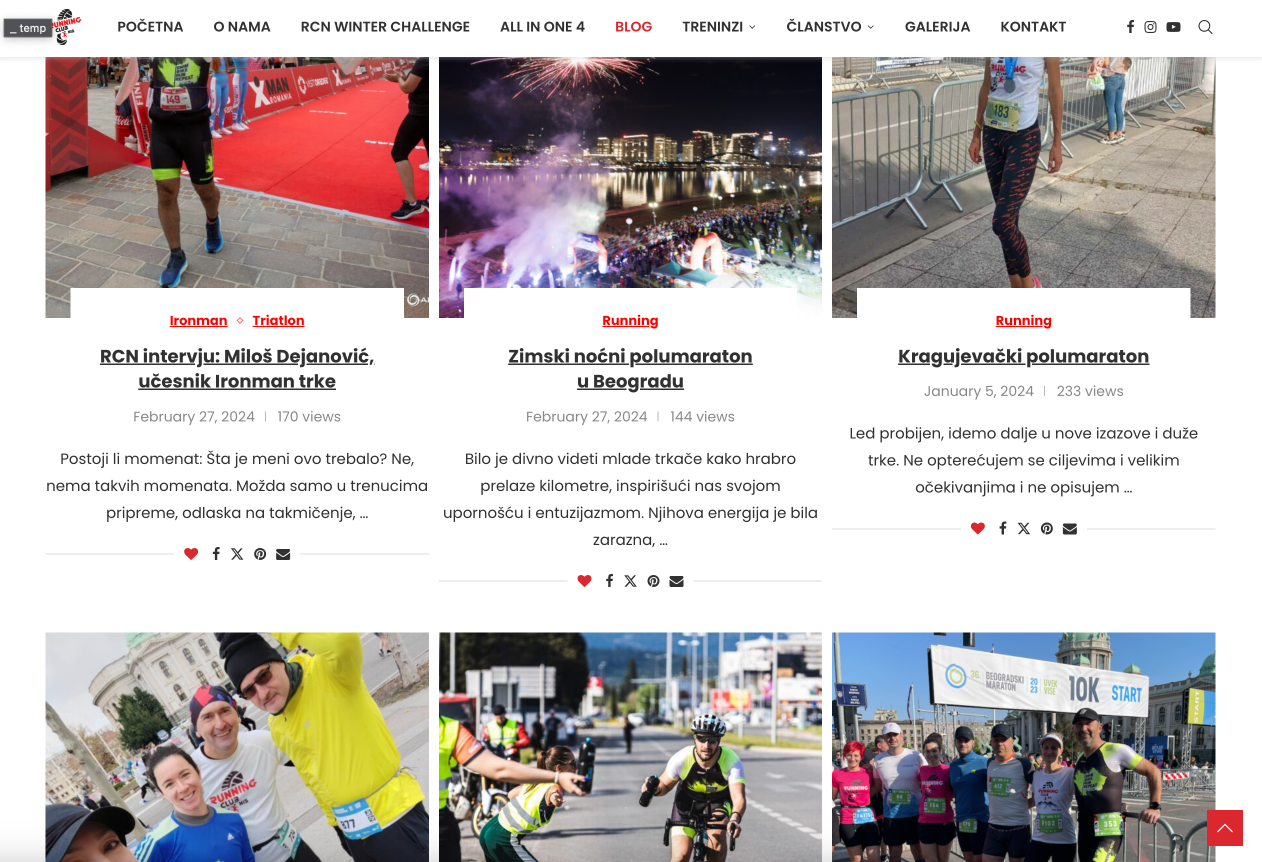 runningclubnis.rs screenshot 2
